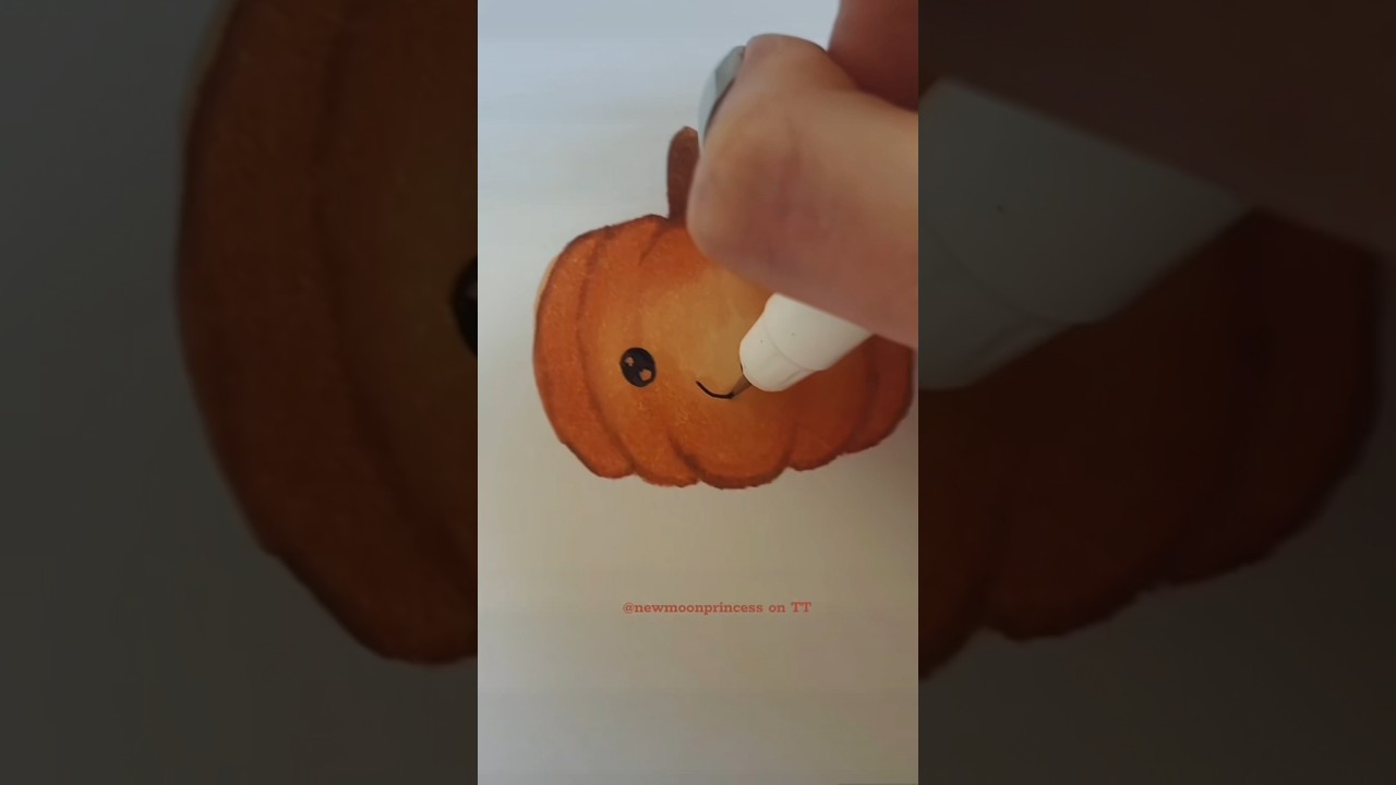 Как нарисовать самую милую тыкву на осень! 🍂🎃🧡
