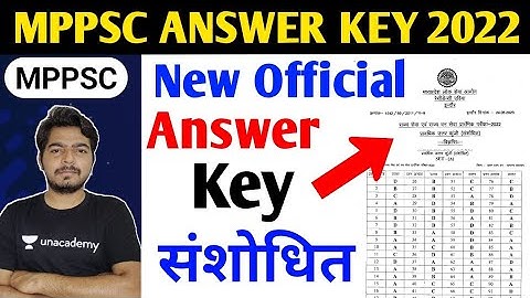 Mppsc New Official Answer Key 2022 | Revised Answer key Mppsc Pre 2022-23 | Mppsc Result 2022