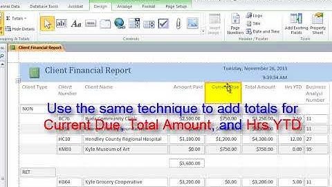 Microsoft Access: How to Add Totals and Subtotals in a Report