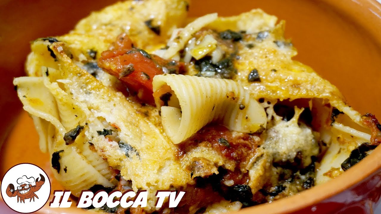 528 Conchiglioni al forno con cavolo nero e alici..vanno bene anche i