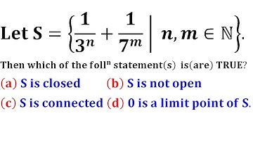 Closed set open set connected set 0 is the limit point point set topology IIT Jam 2016 mathematics