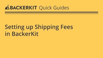 Setting up Shipping Fees