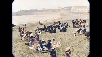 1900 - Biarritz Tourisme à la plage (Remastered 4K 60 fps)