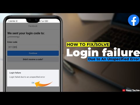 Login Failed due to an unspecified error facebook Solve | Login Error | Login failure facebook 2021