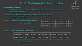 Statistiques 1 Cours 3 Caractères Quantitatifs Discrets Et Continus