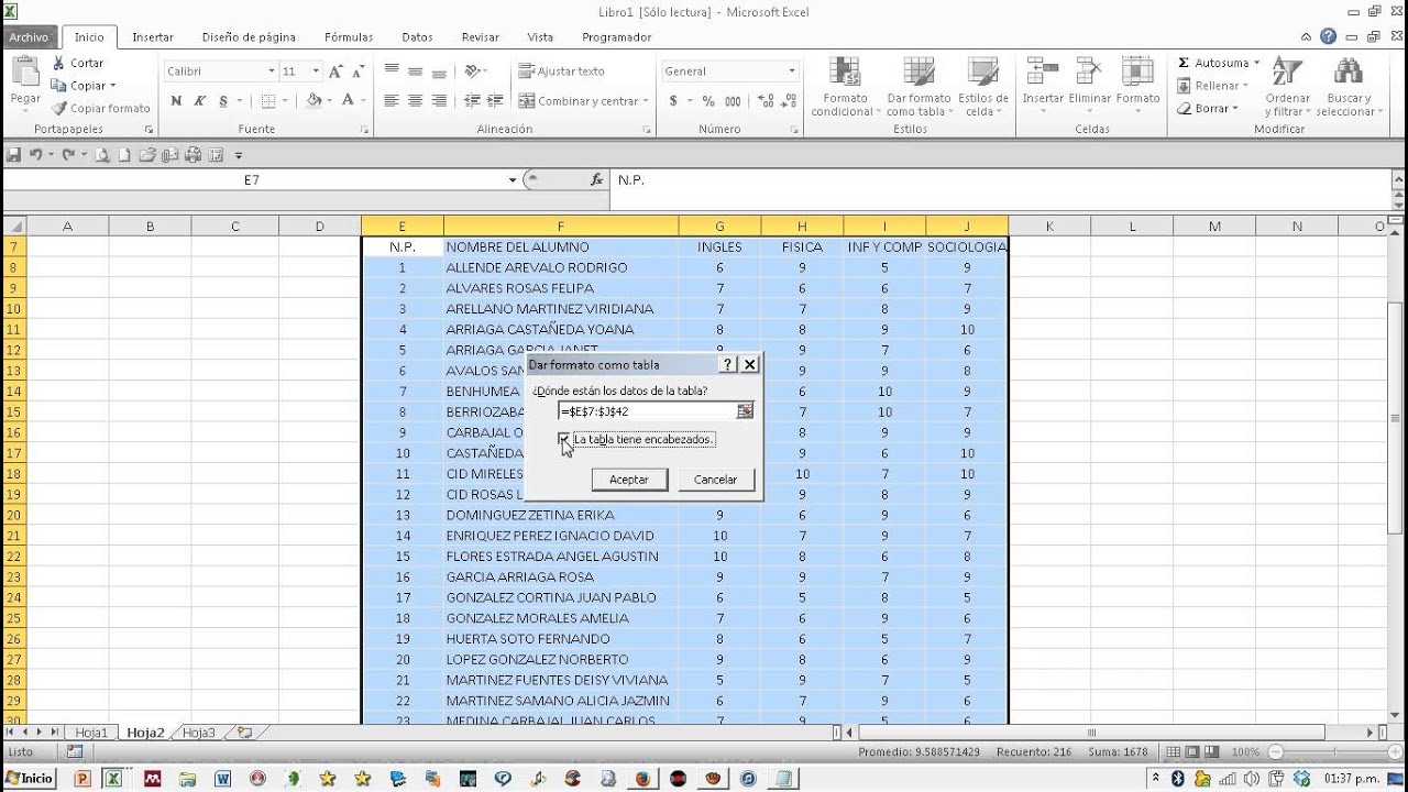 Como hacer hoja de calculo