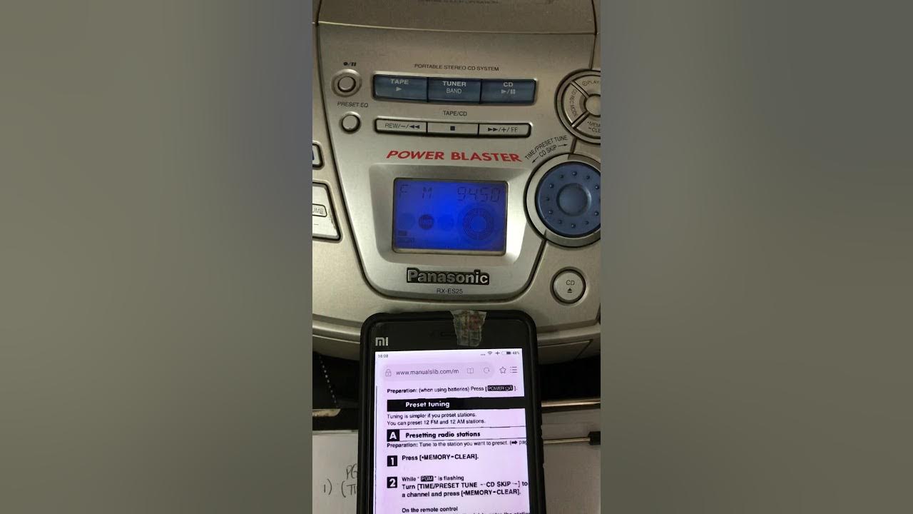 How to preset radio stations on Panansonic RXES25 YouTube