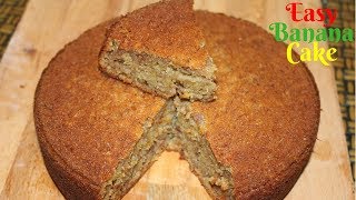 Easy Banana Cake Recipe-How To Make Spongy Banana Cake-Harshis Kitchen Cake Recipes