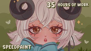 ✦ chibi~commission with pretty lamb~girl ~ procreate speedpaint ✦