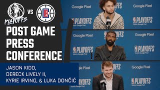 Jason Kidd, Dereck Lively II, Kyrie Irving, & Luka Dončić | Round 1 Game 3 vsLAC | 4/26/24