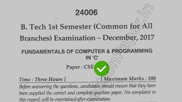 2017 Mdu BTech 1st Sem Fundamentals of Computer & Programming in C Question Paper