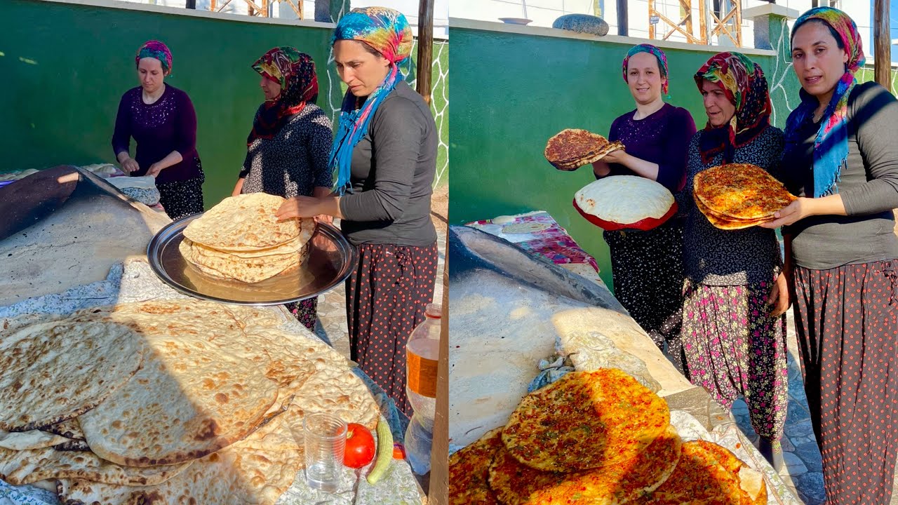 YENİ TANDIRDA KÖY EKMEĞİ YAPIMI ~ BİBERLİ EKMEK TARİFİ | SÜPER KÖY YEMEĞİ