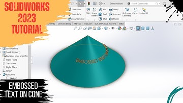 Embossed Text on Cone | SolidWorks Tutorial for beginners