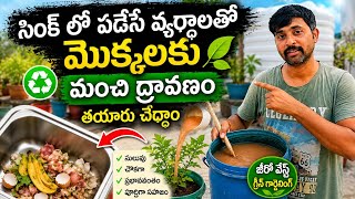 Kitchen Waste తోమొక్కలకుసూపర్ ద్రావణం 100%ZeroCostFertilizer#వంటింటిచెత్తతోమొక్కలు పచ్చగా పెరుగుతాయి