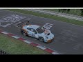 Racing Porsche 911 GT3 at Nordschleife Thru Slow Traffic