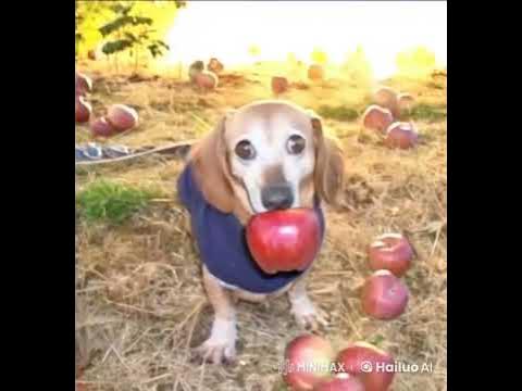 собака с яблоком во рту - YouTube