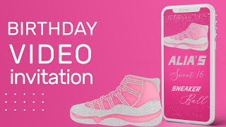 Sneaker Ball video Invitation, Sneaker Birthday Invitation