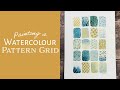 A relaxing, real time, Watercolour Painting Video with no talking | Painting a Pattern Grid