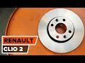 How to change front brake discs and front brake pads on RENAULT  CLIO 2 TUTORIAL | AUTODOC