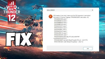 War Thunder Fatale Fout Herstellen | CSV Aangepaste Kill Naam Crash (100% Werkende Oplossing)