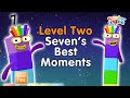 #Stayathome - Numberblocks Level Two | All the Best Seven Moments! | #HomeSchooling