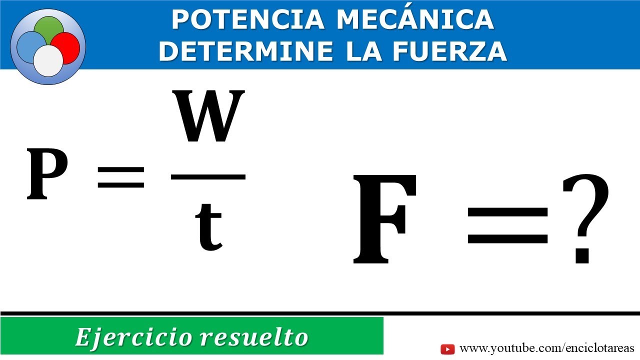 POTENCIA MECÁNICA - (determine la fuerza dado el desplazamiento, el ...