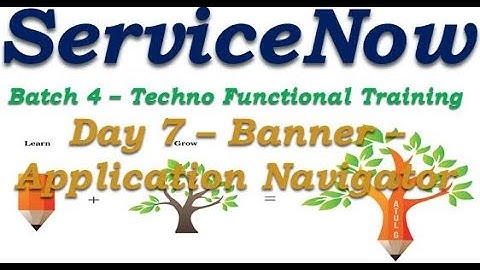 Batch4 :: Day 7 || Banner Frame-Application Navigator-NLP|| ServiceNow Functional Training || Quebec