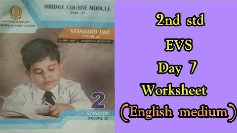 Tn school books | Bridge course module EVS day 7 worksheet | English medium