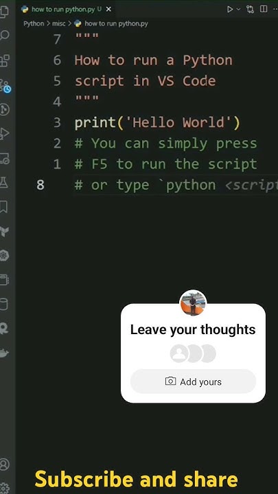Running python script in Vs code - YouTube