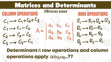 properties of determinants class12 |row and column operations|properties of determinants in telugu
