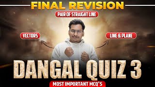 Dangal Quiz 03 MHT CET 2024|Final Revision Of Maths#mhtcet2024|Most Important Mcqs Series|By Sameer