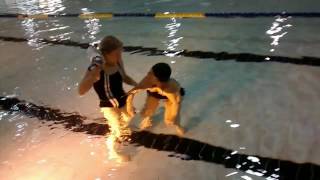 My 86 year old mother swimming wearing oxygen at Kelowna pool