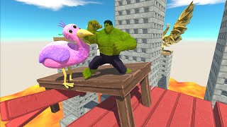 1vs1 Super Hero vs Monster On A Wooden Table Placed On The Roof - ARBS