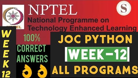 The Joy of Computing Using Python ||Week-12||Programming Assignment Solution||#SKumarEdu||#python
