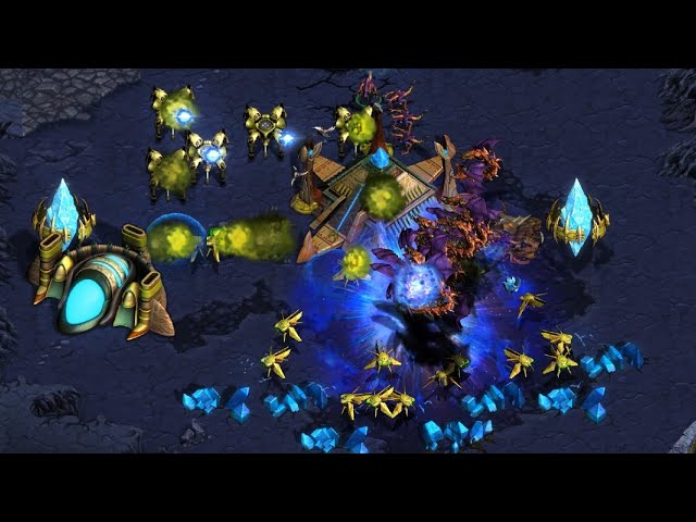 EPIC - Larva 🇰🇷 (Z) vs Mini 🇰🇷 (P) on Shakuras Plateau - StarCraft - Brood War REMASTERED class=