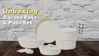 Unboxing + Review CAROTE Pots and Pans Set, Non Stick Induction Hob Pan Set