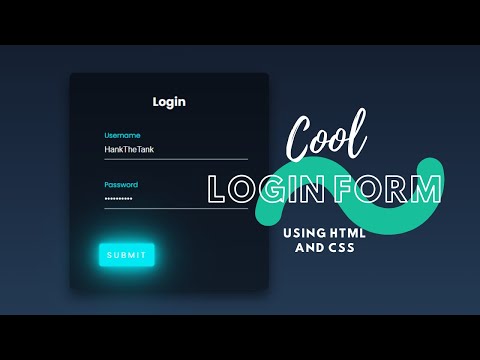 Login Form With Neon Hover Animations Using HTML and CSS