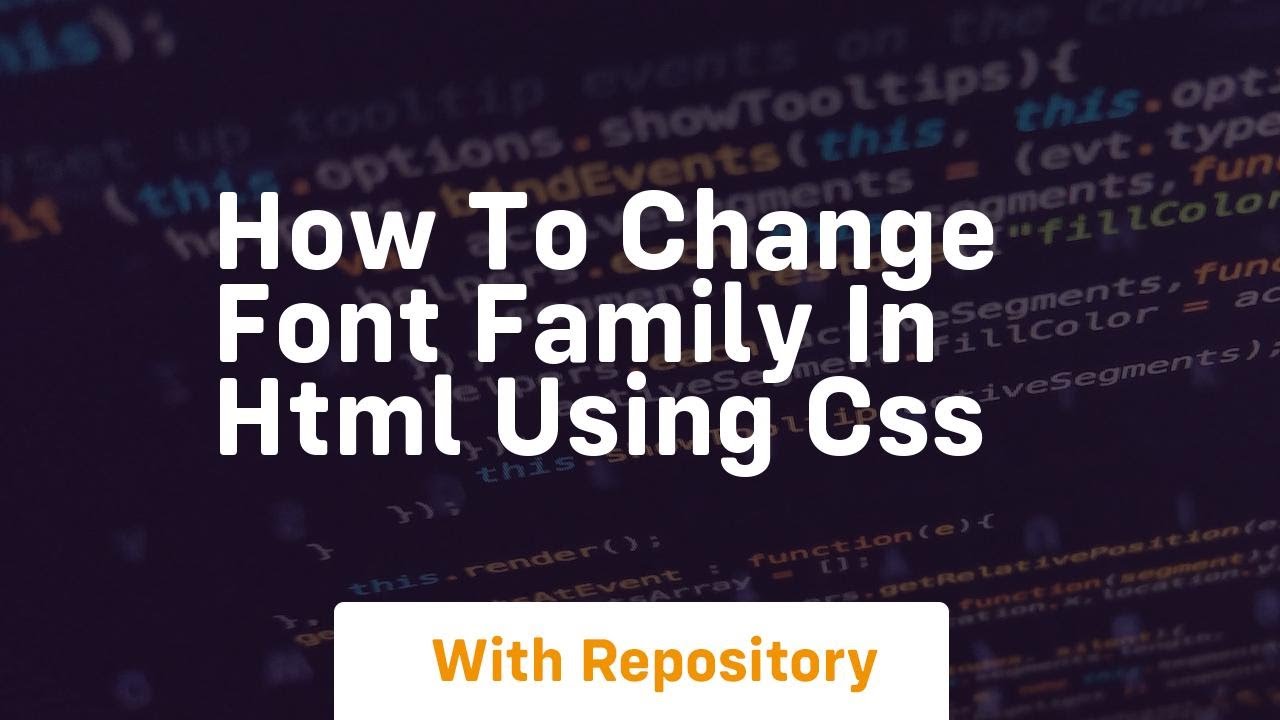 How to change font family in html using css - YouTube
