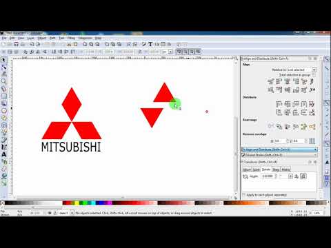 TUTORIAL INKSCAPE  Tutorial desain  logo Mitsubishi dengan 