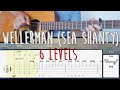 6 levels of Wellerman (Sea Shanty) | Fingerstyle Guitar Tutorial with Tabs and Chords