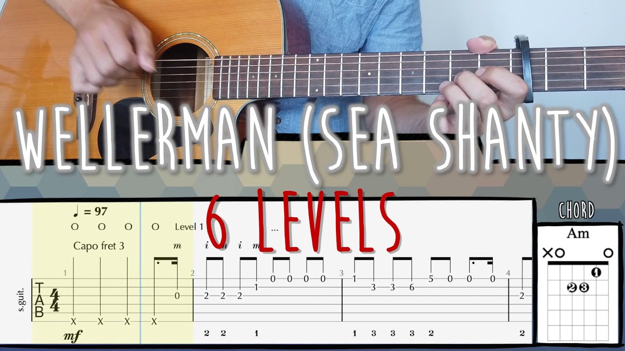 6 levels of Wellerman Fingerstyle Guitar Tutorial with 6 levels of Wellerman Fingerstyle Guitar Tutorial with