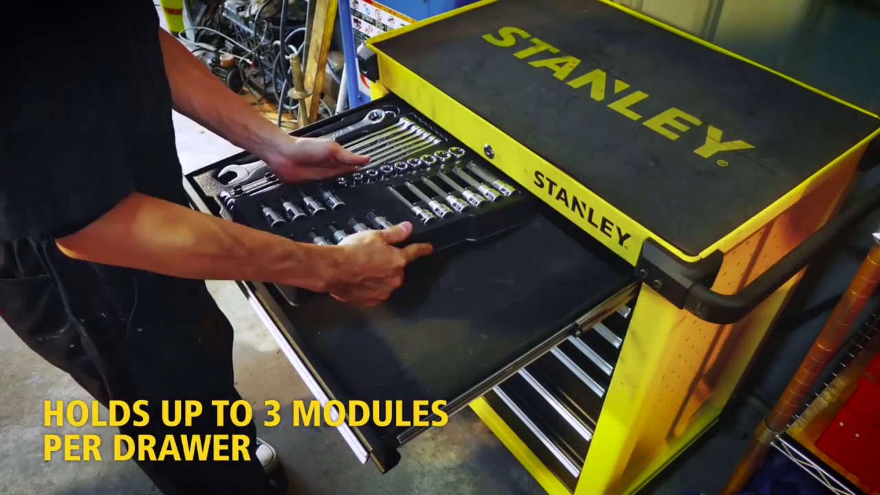 Taller móvil Stanley con 105 herramientas de mecánica profesional 