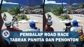 Detik-Detik Pembalap Road Race di Kolaka Timur Sulawesi Tenggara Tabrak Panitia dan Penonton