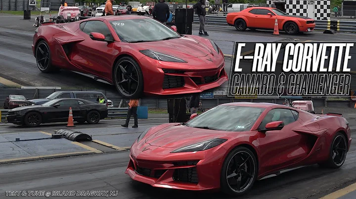 2025 E-RAY Corvette vs Challenger & Camaro Drag Racing @ Island Dragway, NJ