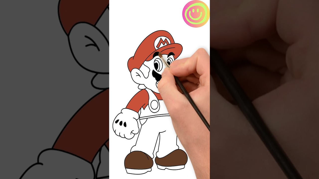 Draw & Color MARIO for Kids! Fun Tutorial!