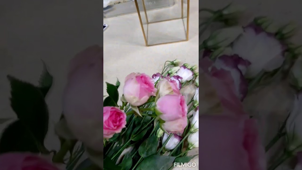 Flowers inside the glass inspire romance