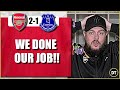 We done our job but it wasnt enough  arsenal 21 everton  match reaction