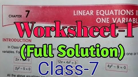 ||Linear Equation in One Variable||DAV Class 7 Maths Ch-7 Part-2 Full Solution||Study With Deep||