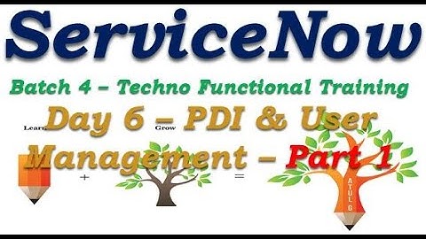 Batch4 :: Day 6 || PDI & User Creation- Part 1 || ServiceNow Functional Training || Quebec