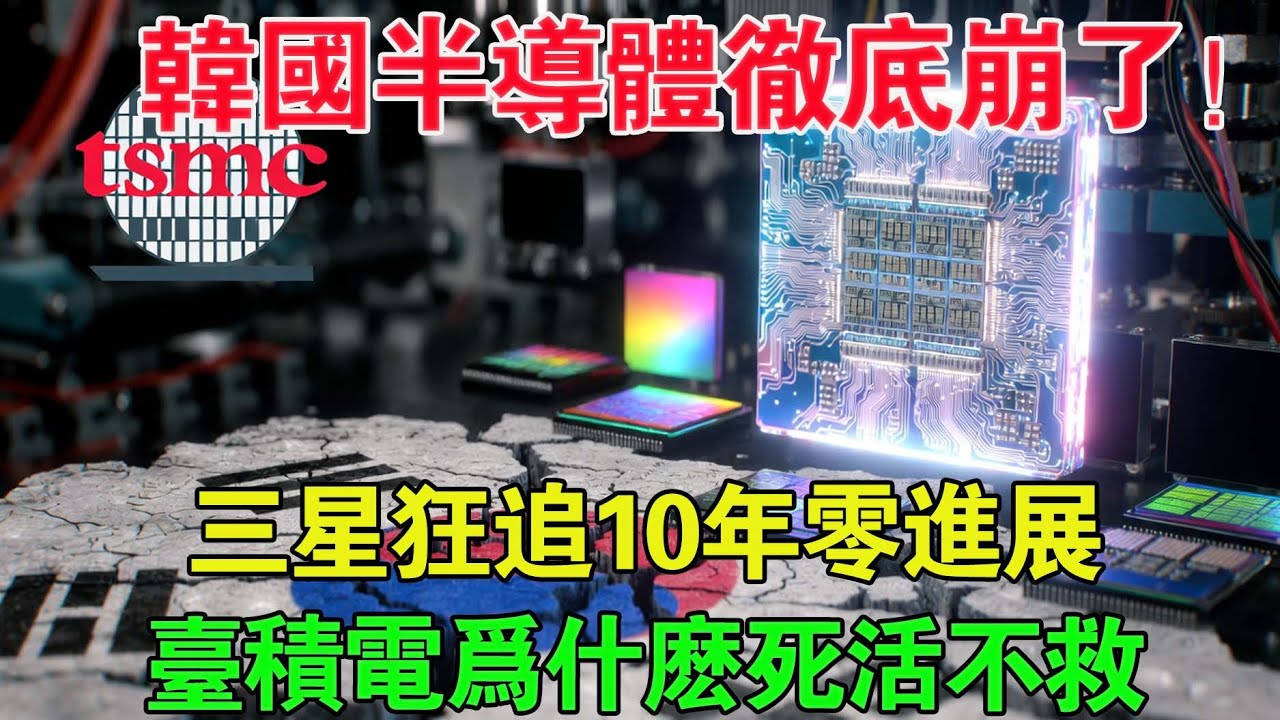 韓國半導體崩盤！臺積電憑什麼拒絕援手，三星追十年，仍被甩在身後。